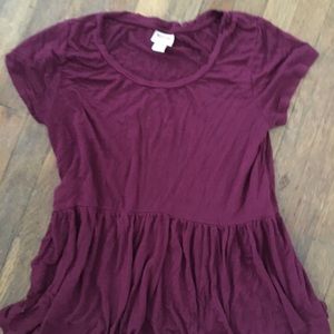 Maroon peplum top